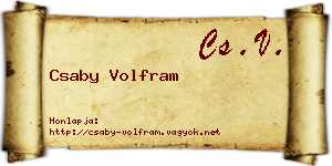 Csaby Volfram névjegykártya